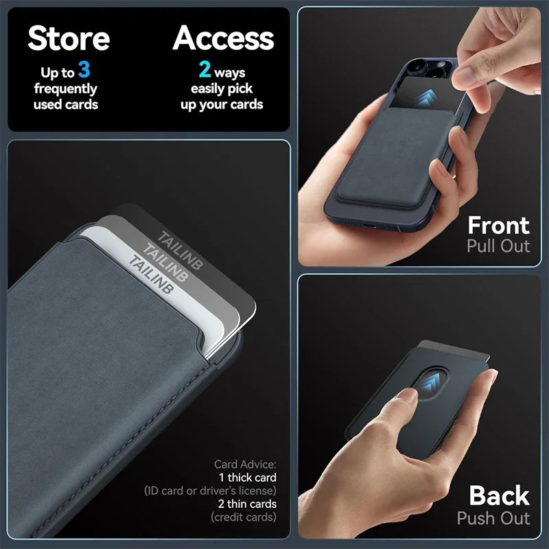FineWoven Magnetic Leather Wallet Card Holder Macsafe Phone Stand for Magsafe IPhone 15 14 13 Mac Safe Support Telephone Bracket